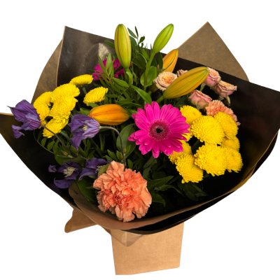 Boldly Brights Bouquet - A collection of bright and cheery flowers suitable for all occasions